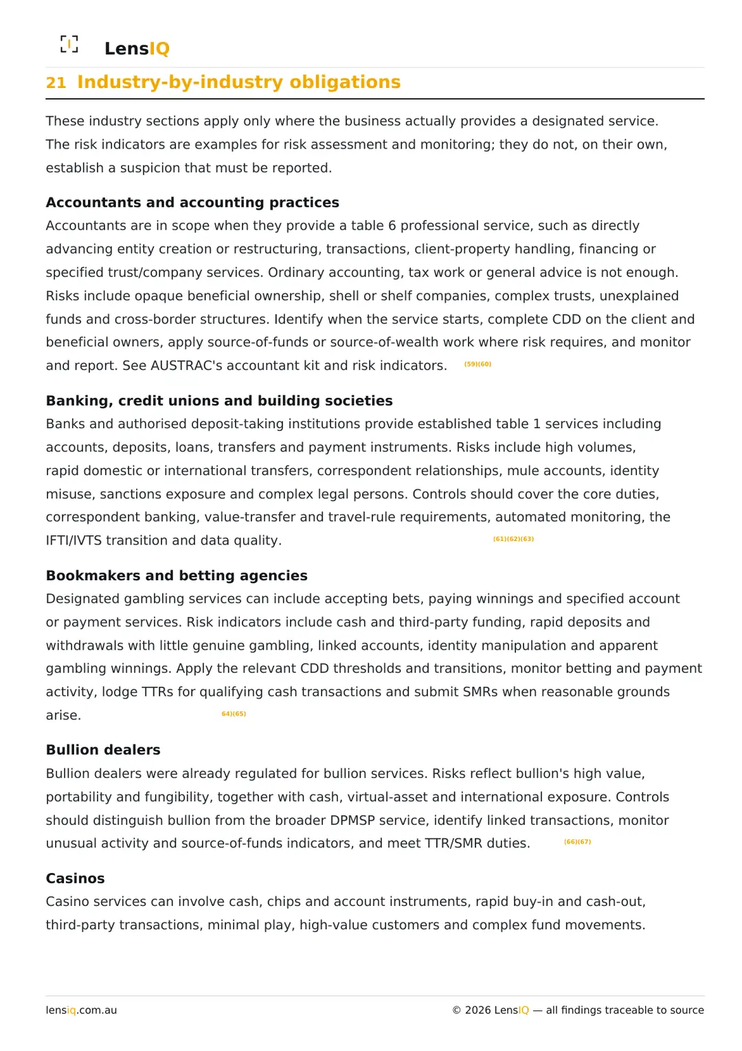 Page 26 of 49. Section 21, Industry-by-industry obligations.