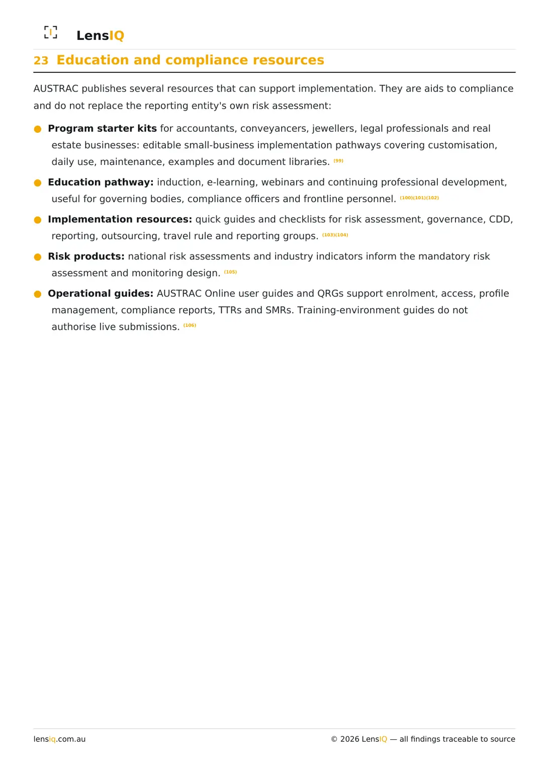 Page 31 of 49. Section 23, Education and compliance resources.